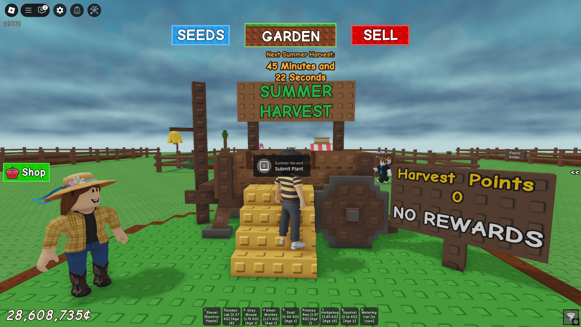 Summer Harvest event timer (Image via Roblox)