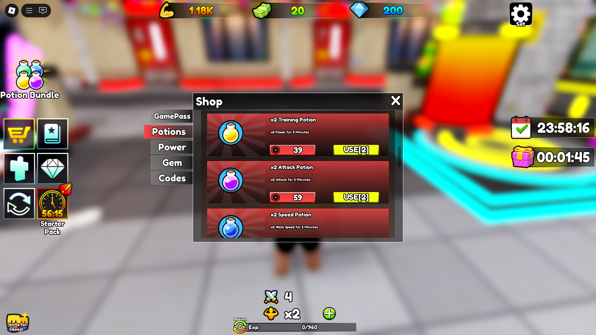 Using potions (Image via Roblox)
