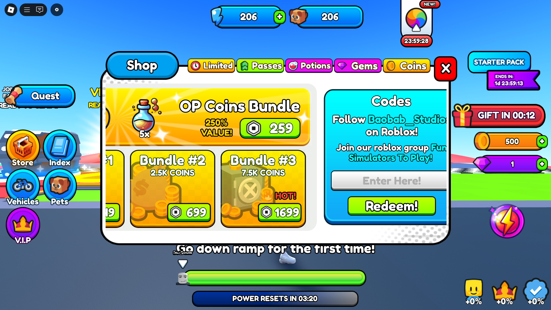 Redeeming codes for rewards (Image via Roblox)