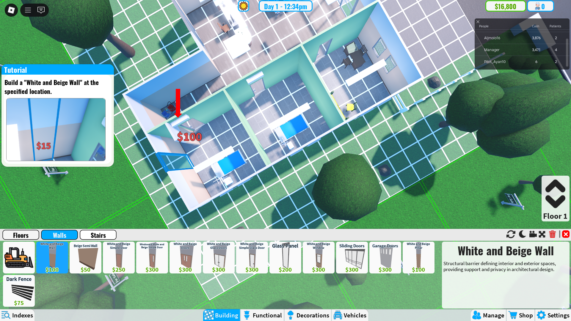 Building a hostpital (Image via Roblox)