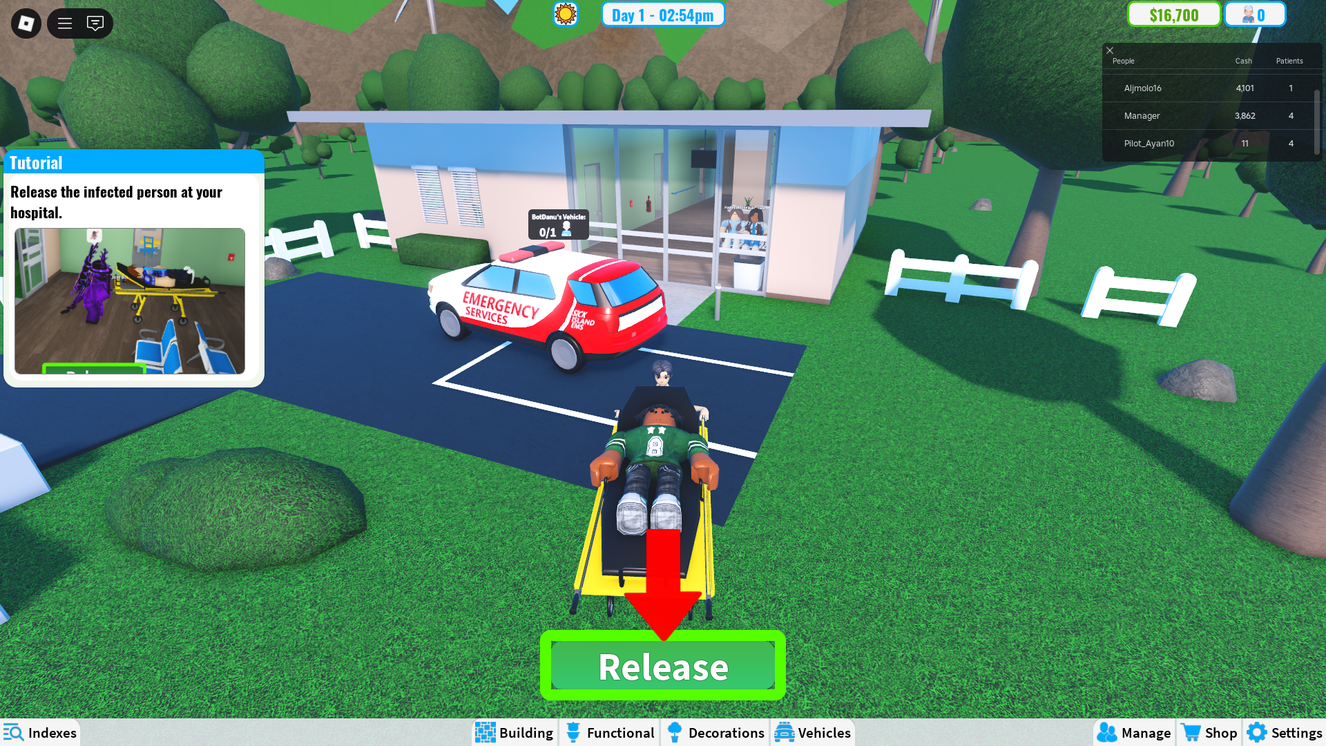 taking patient to the hospital (Image via Roblox)