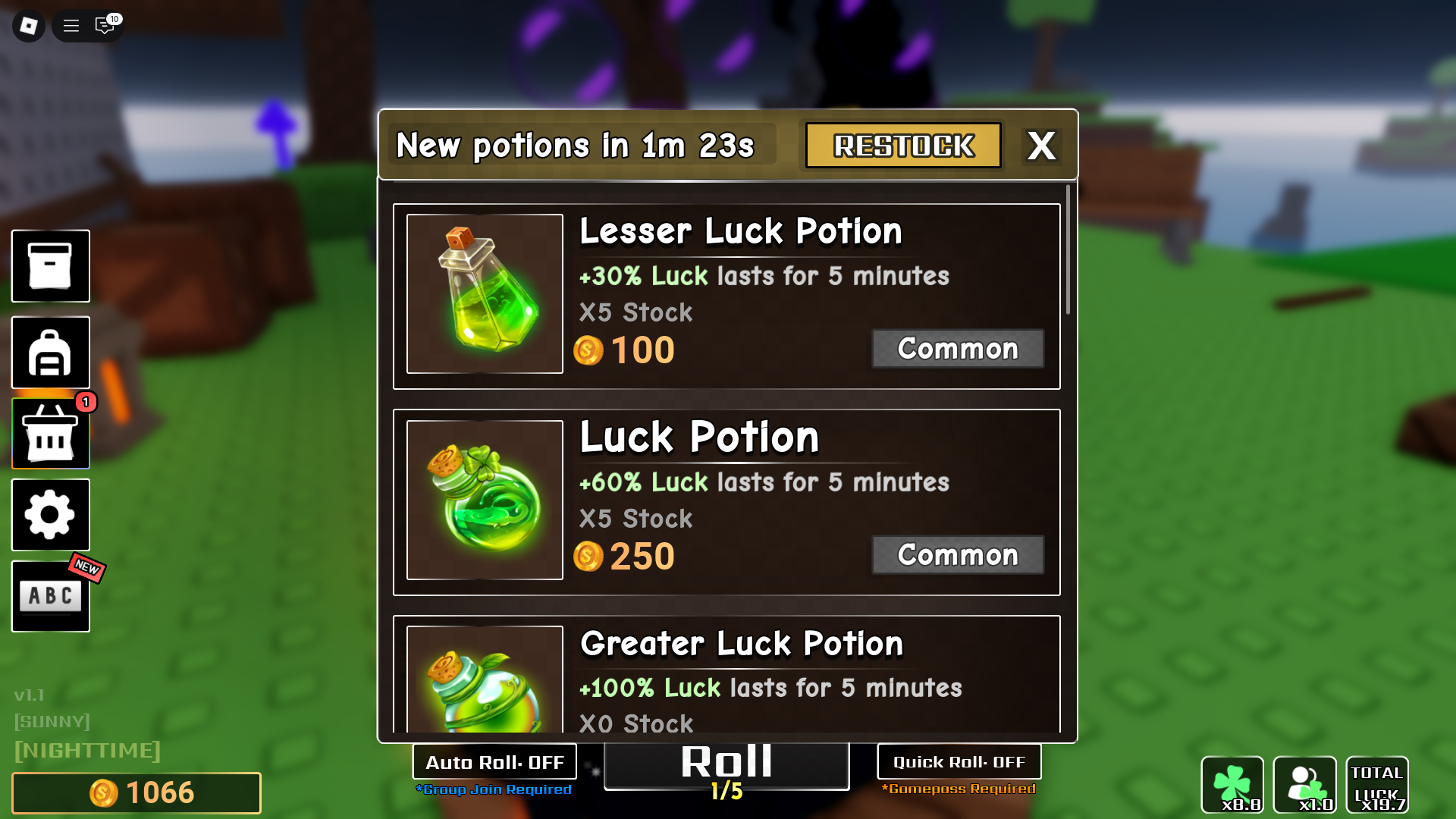 Buying potions from the witch (Image via Roblox)