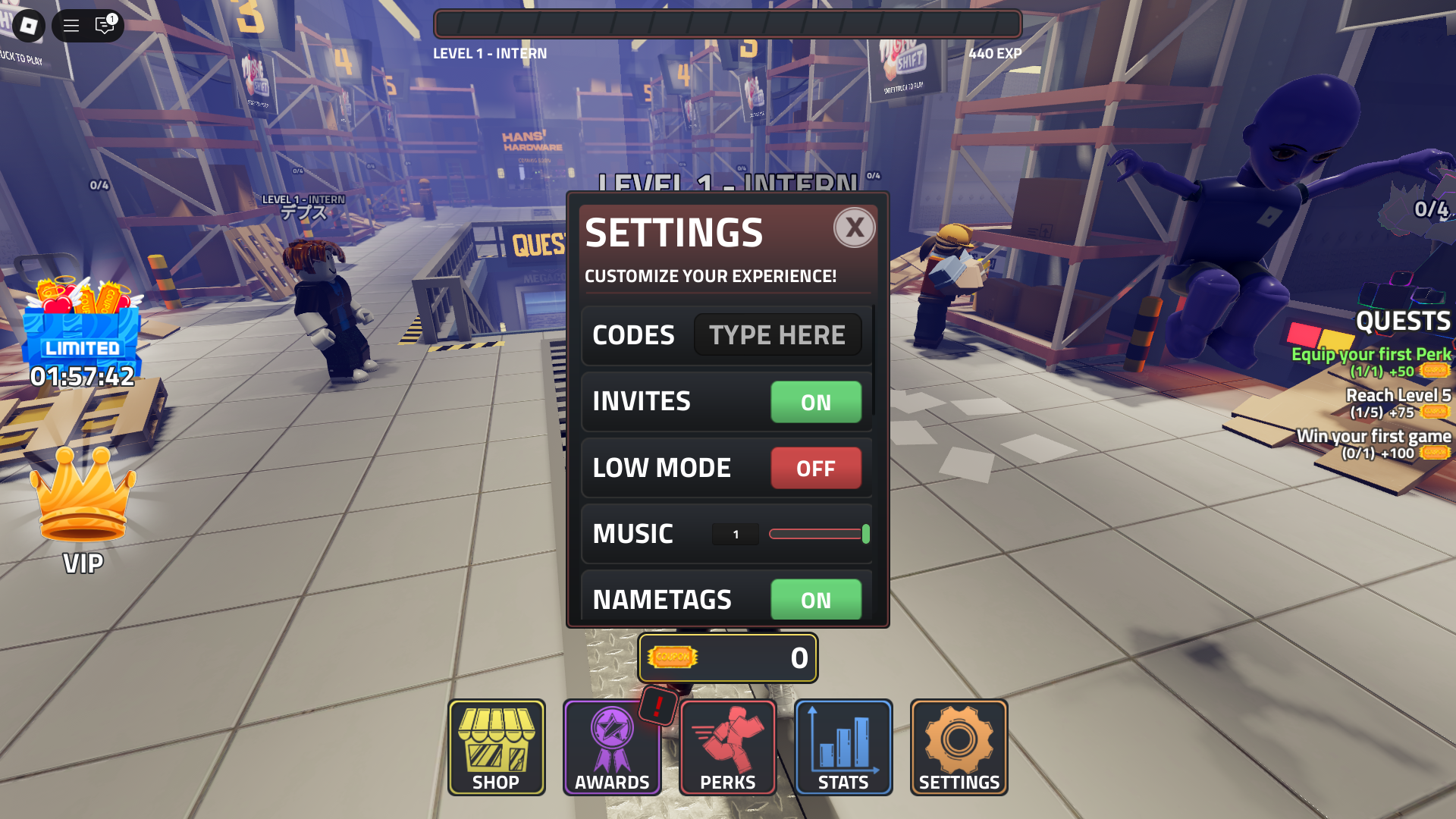 Redeeming codes for rewards (Image via Roblox)