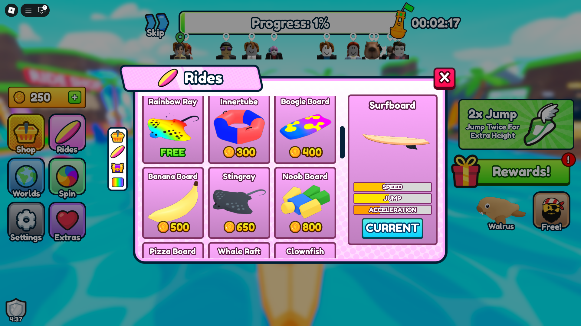 Buying new surf boards (Image via Roblox)