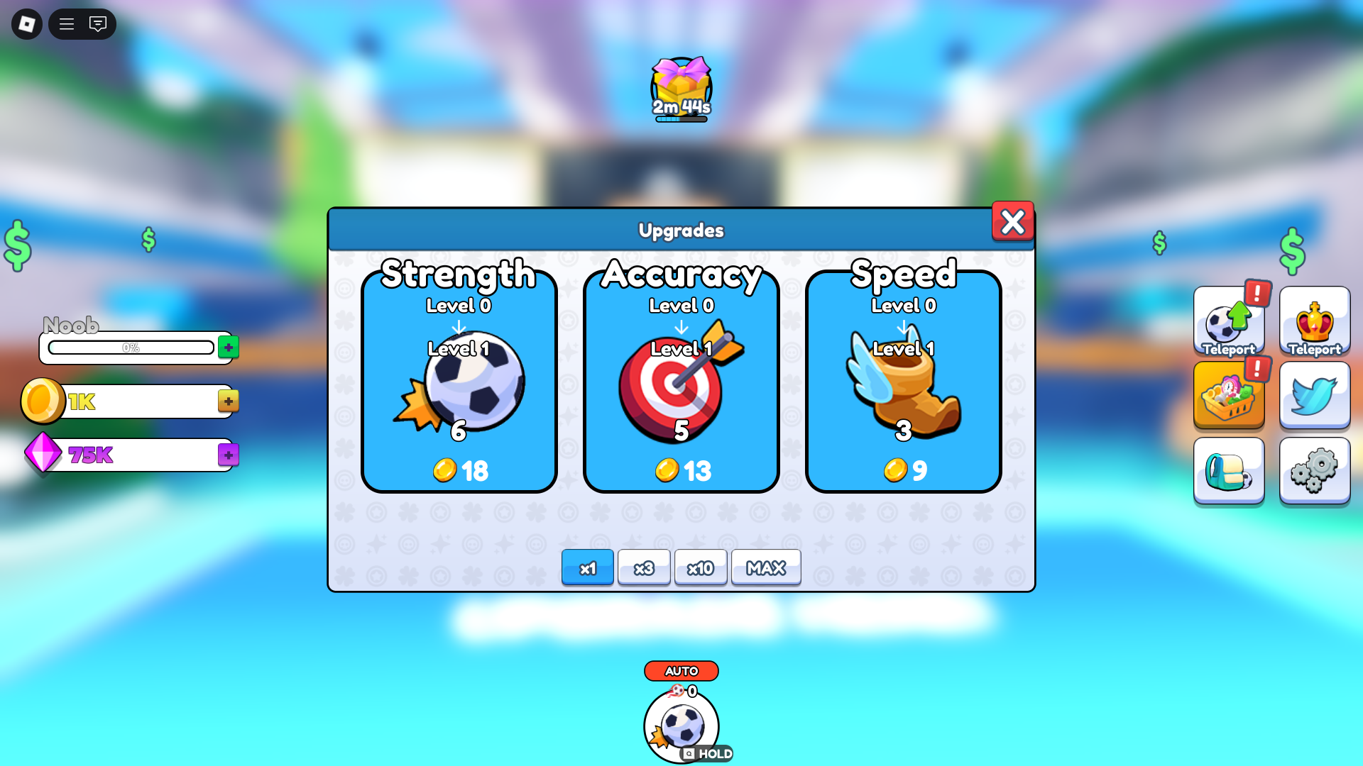 Upgrading stats (Image via Roblox)