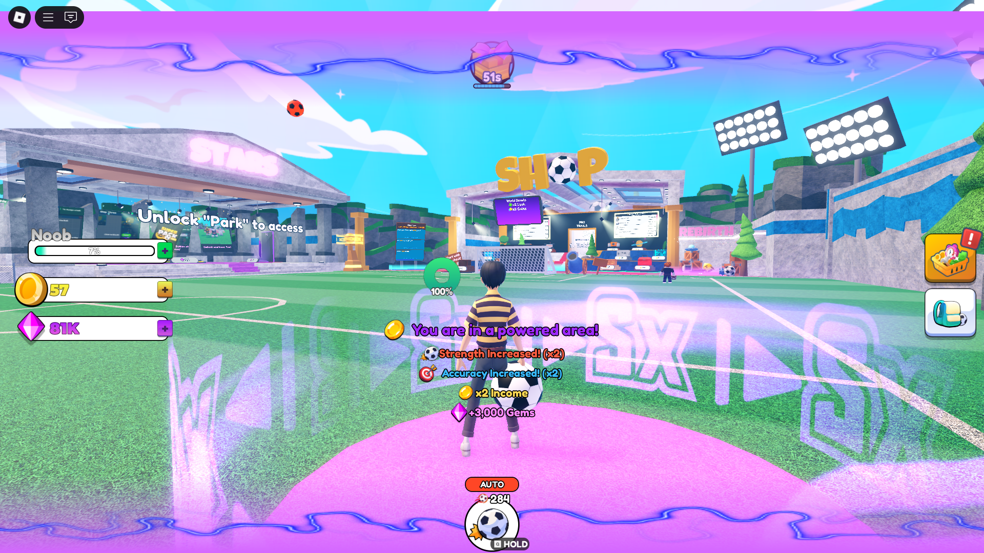 Kicking the ball (Image via Roblox)