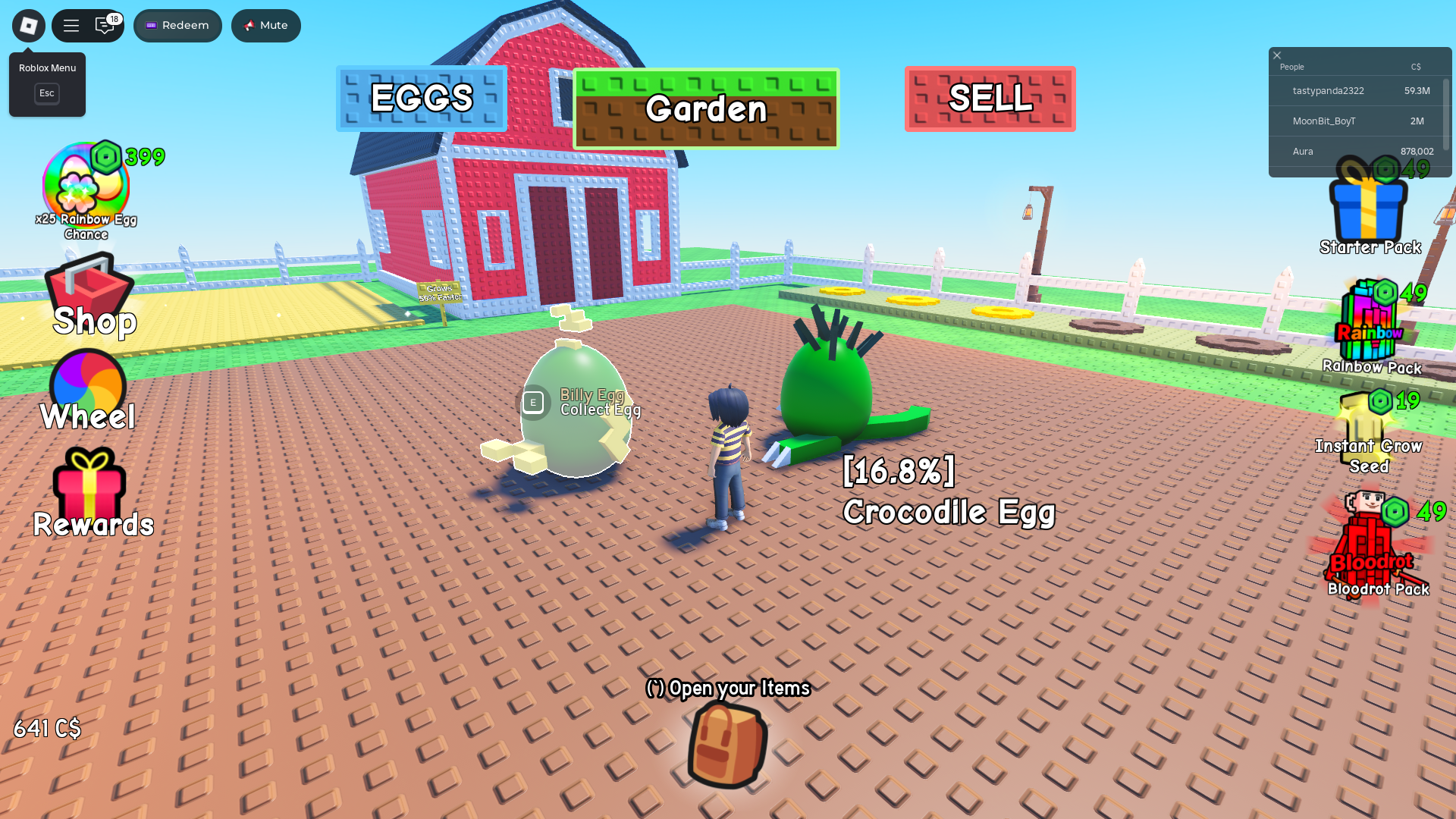 Hatching eggs in farm (Image via Roblox)