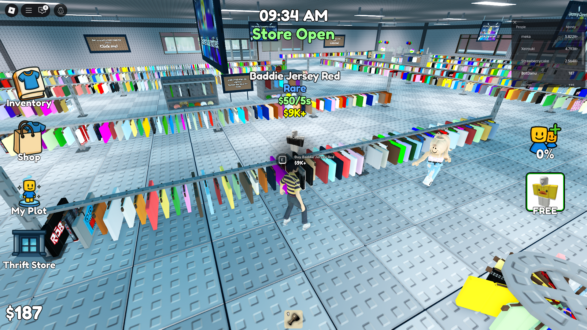 Buying clothes for shop (Image via Roblox)