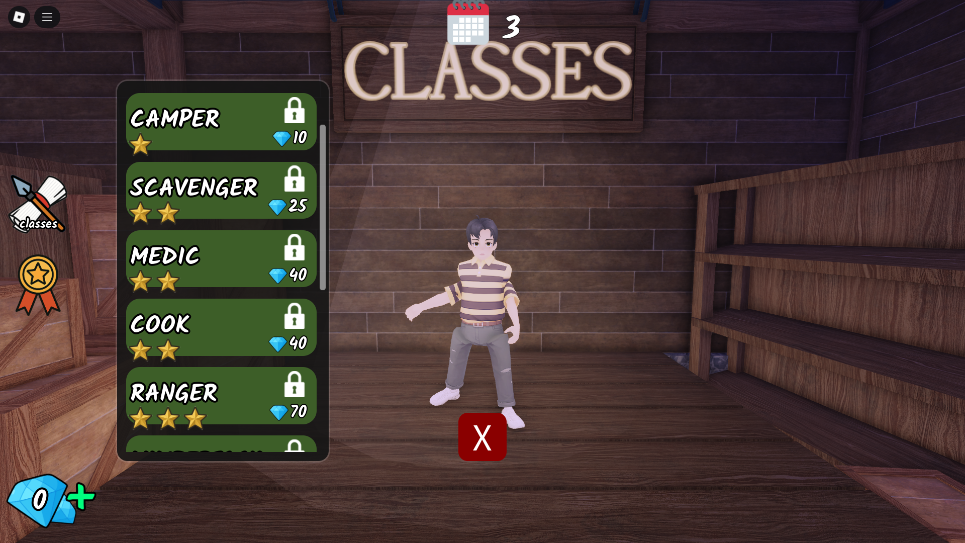 Class Tier List for 99 Nights in The Forest (Image via Roblox)
