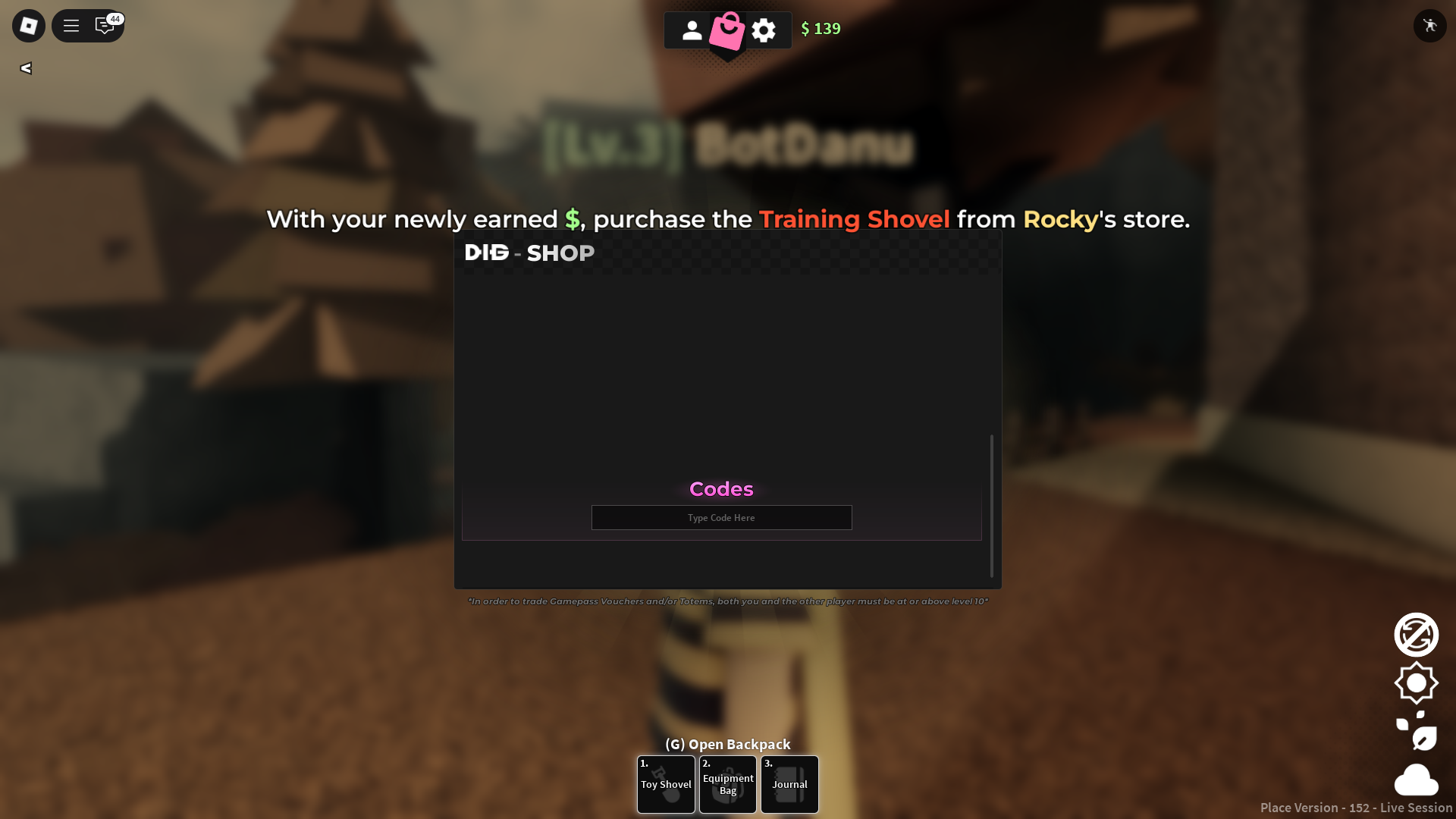 Redeeming codes for free crates (Image via Roblox)