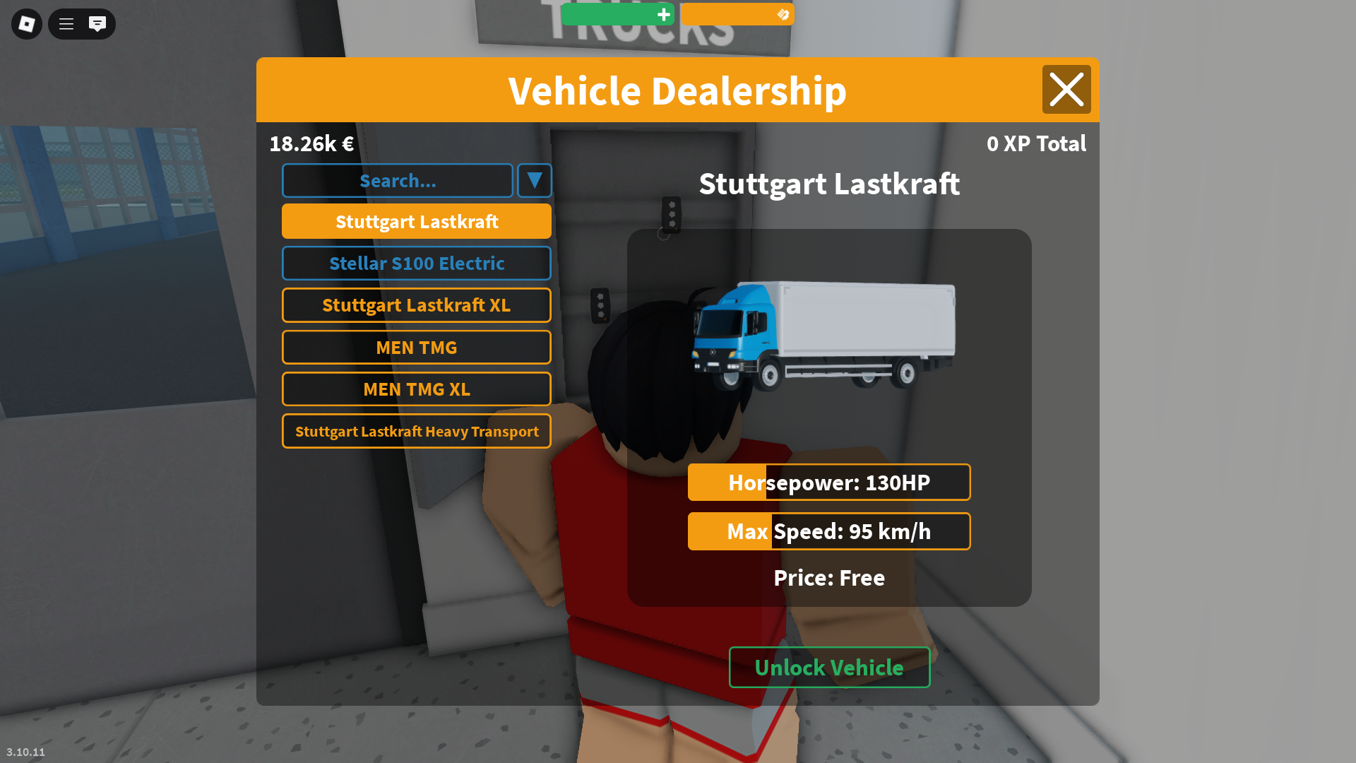 Buying new trucks (Image via Roblox)