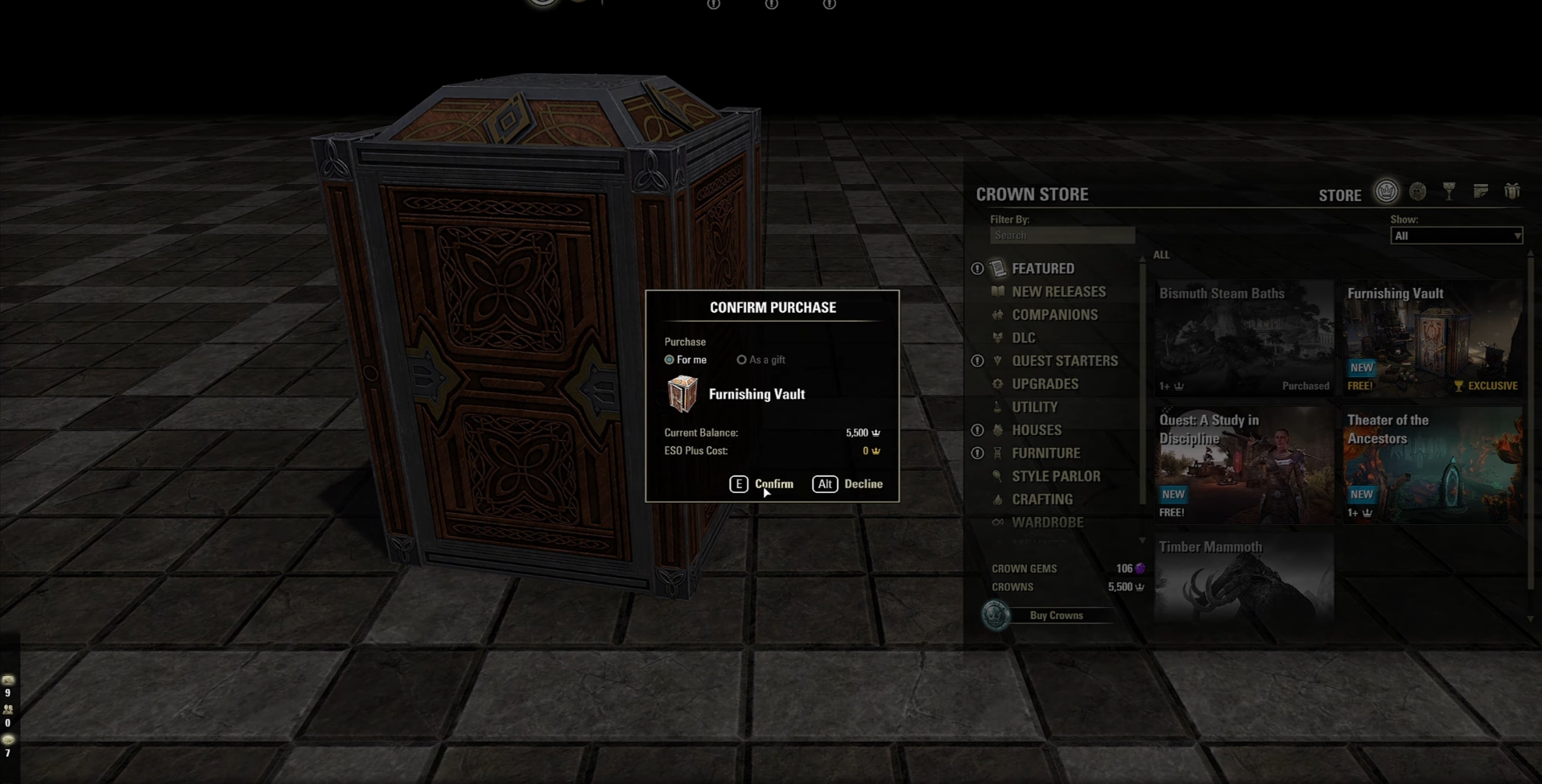 Claim the vault from the Crown Store