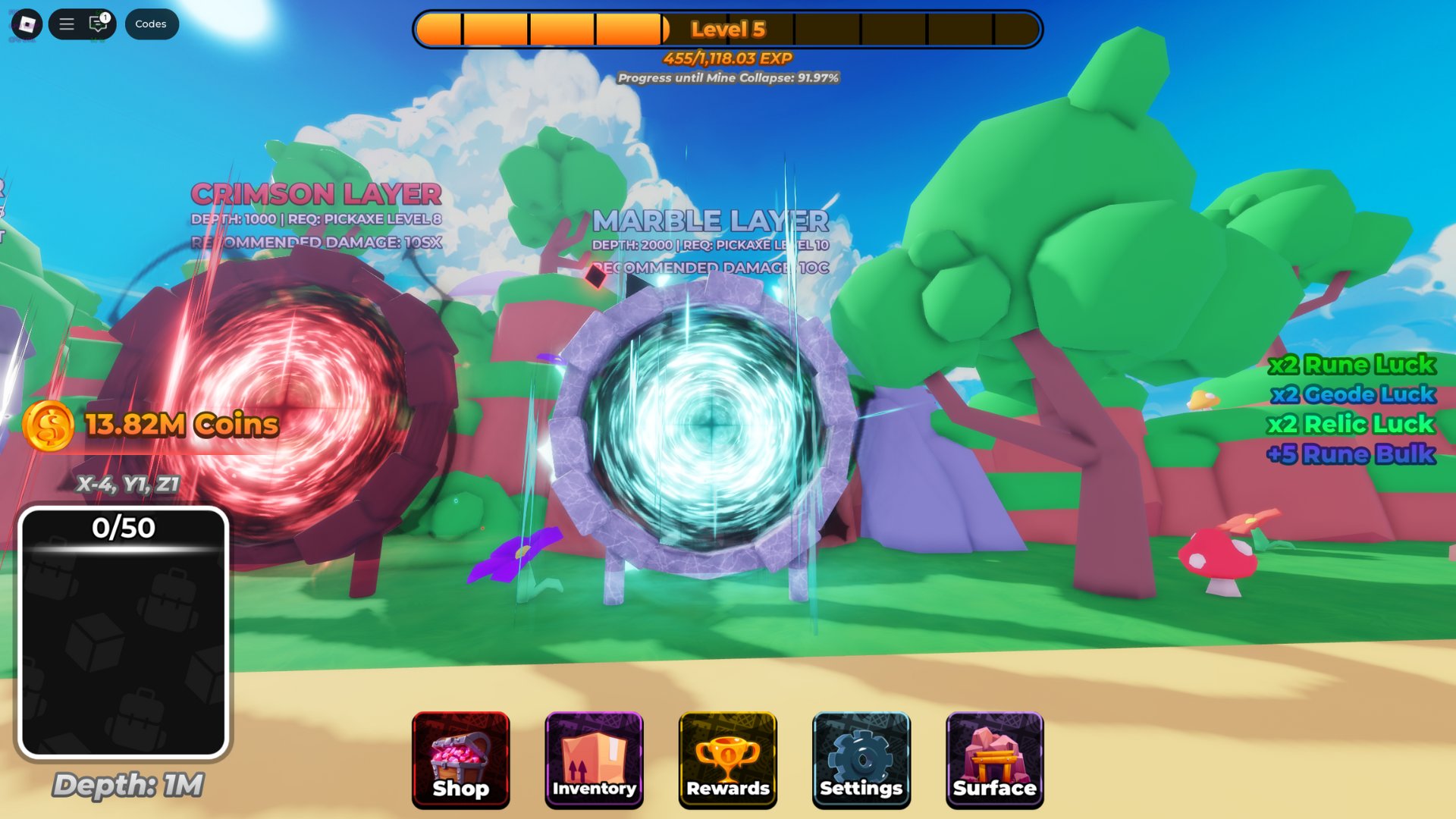 Enter the Marble Layer Portal (Image via Roblox Corporation)
