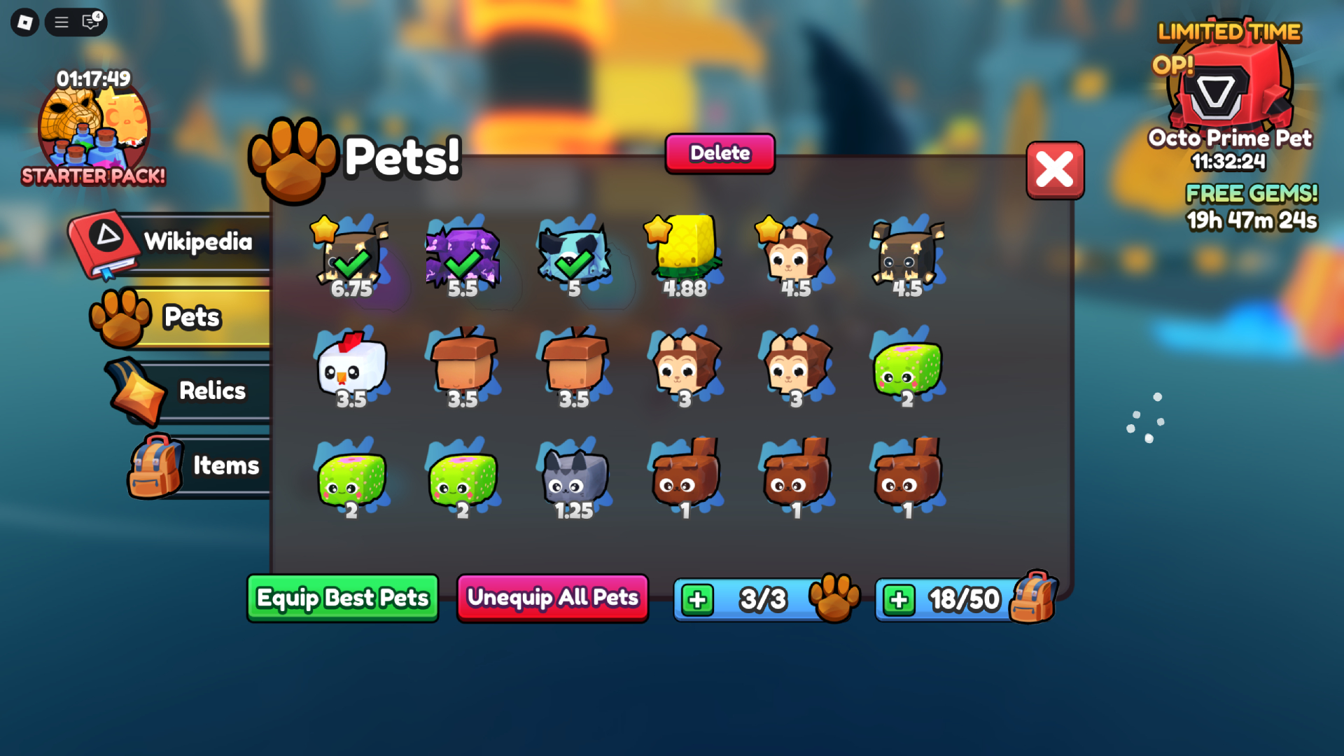 Equip the Best Pets for Maximum Damage Output (Image via Roblox Corporation)