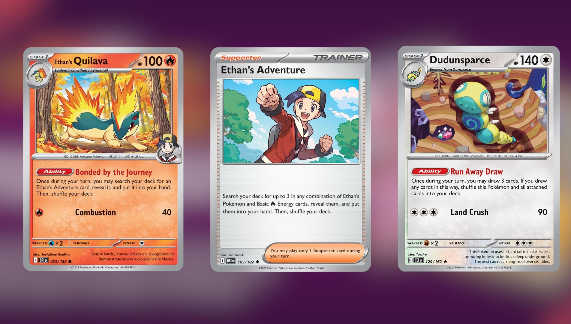 Key cards for Ethan's Typhlosion (Image via TPC)