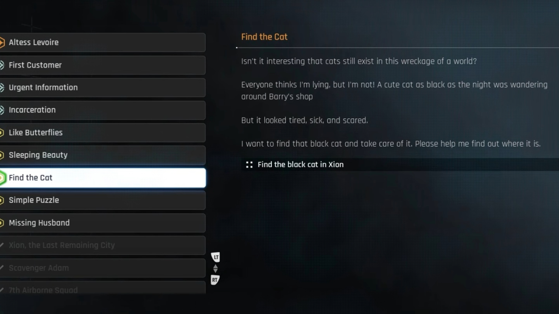 Find the Cat quest information