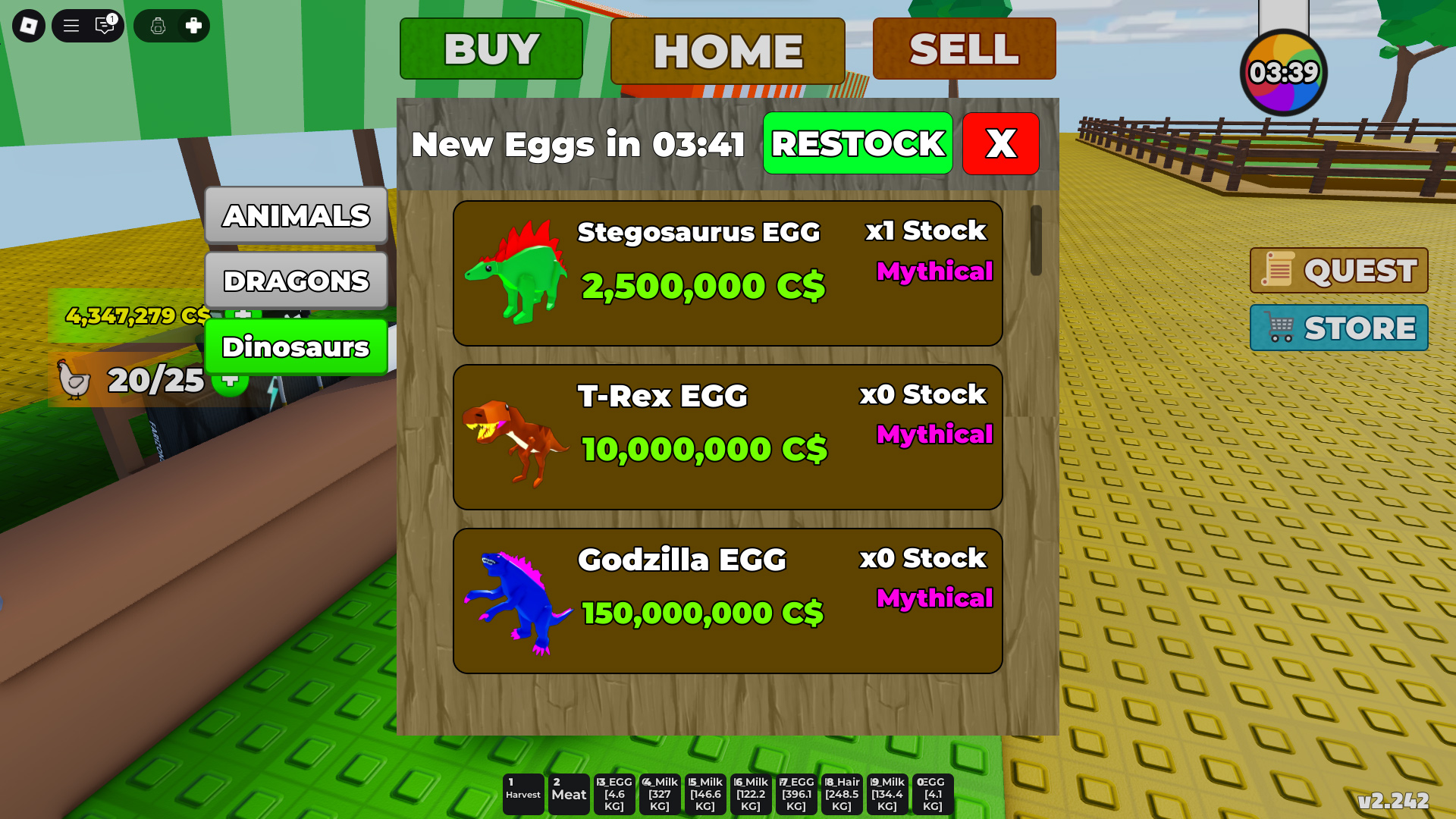 Godzilla cost (Image via Roblox Corporation)