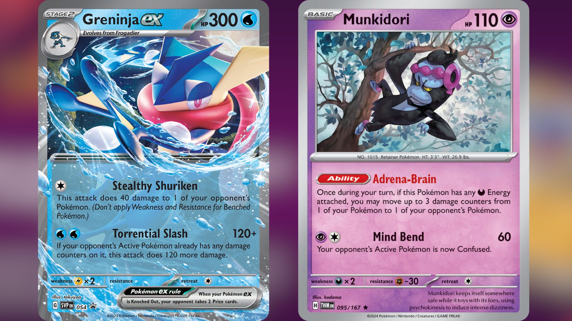 Greninja ex and Munkidori (Image via TPC)