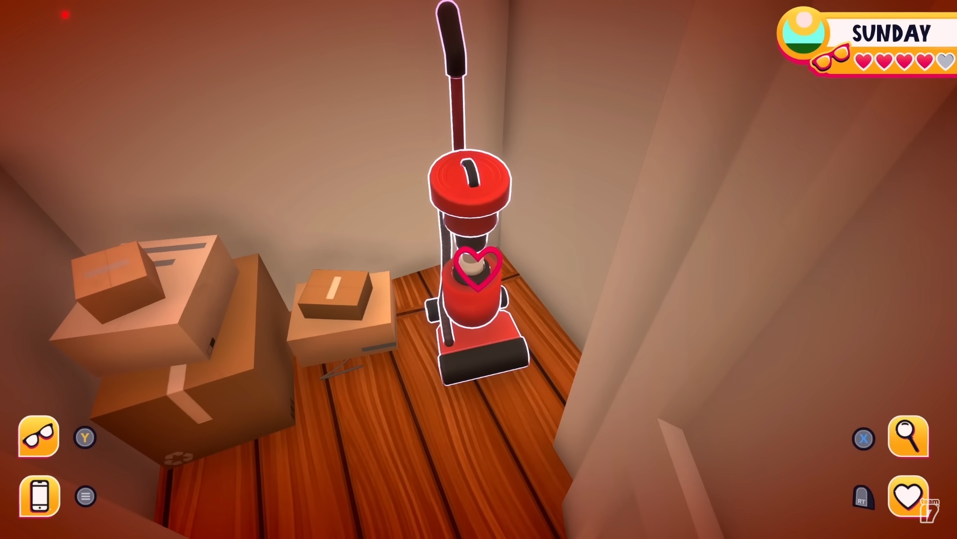 Vacuum cleaner in the laundry room closet