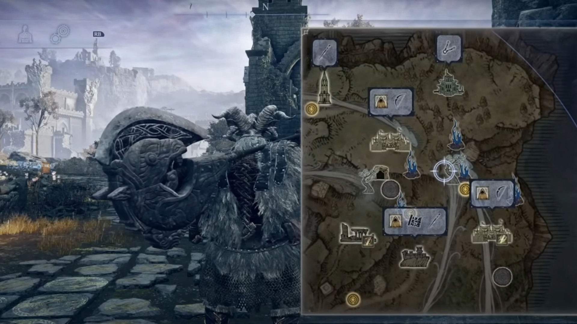 Holy icon on the left and Lightning icon on the right