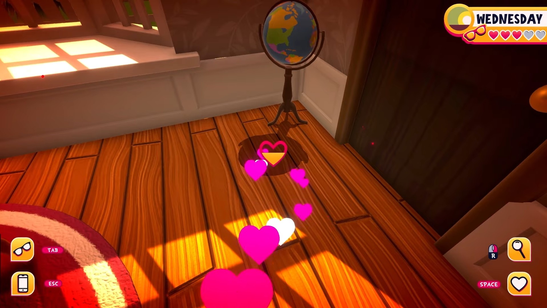 The globe's shadow