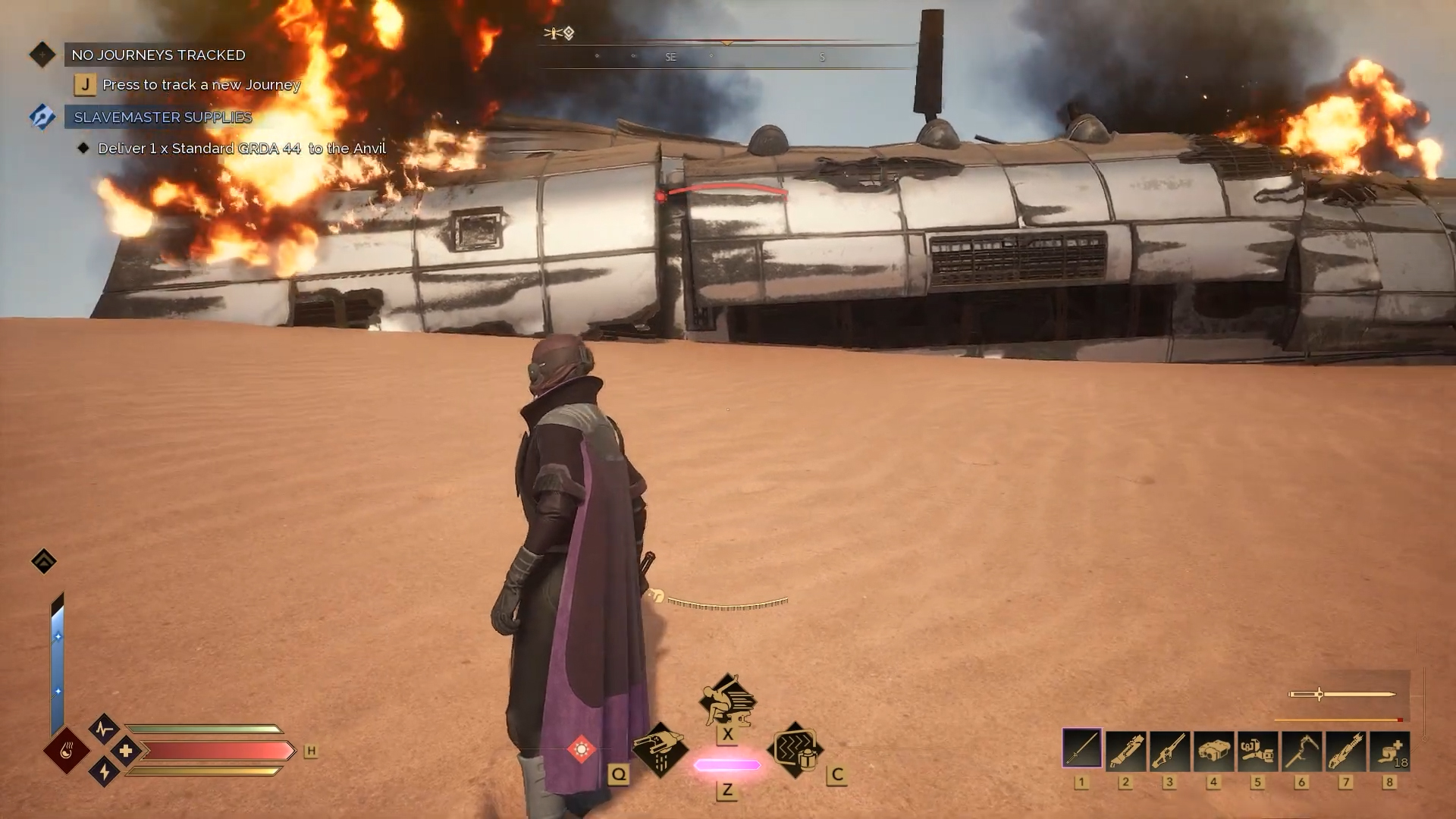 Look for destroyed cargo ships and shipwrecks in the Deep Desert