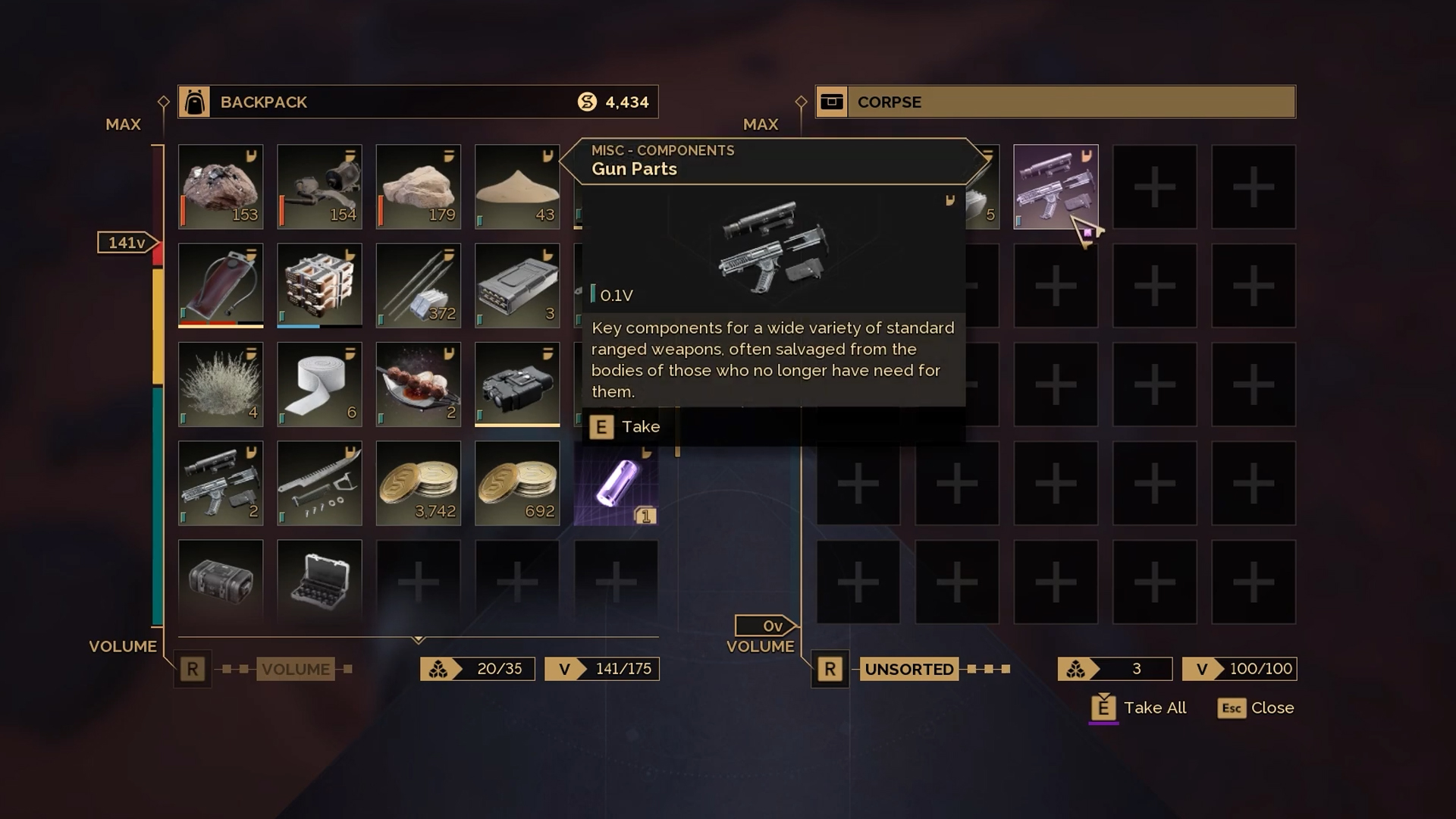 Loot enemy corpses to acquire Gun Parts