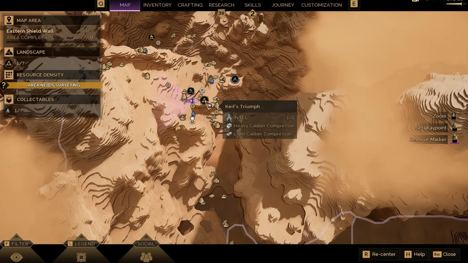 Search the POI outposts at the Eastern Shield Wall