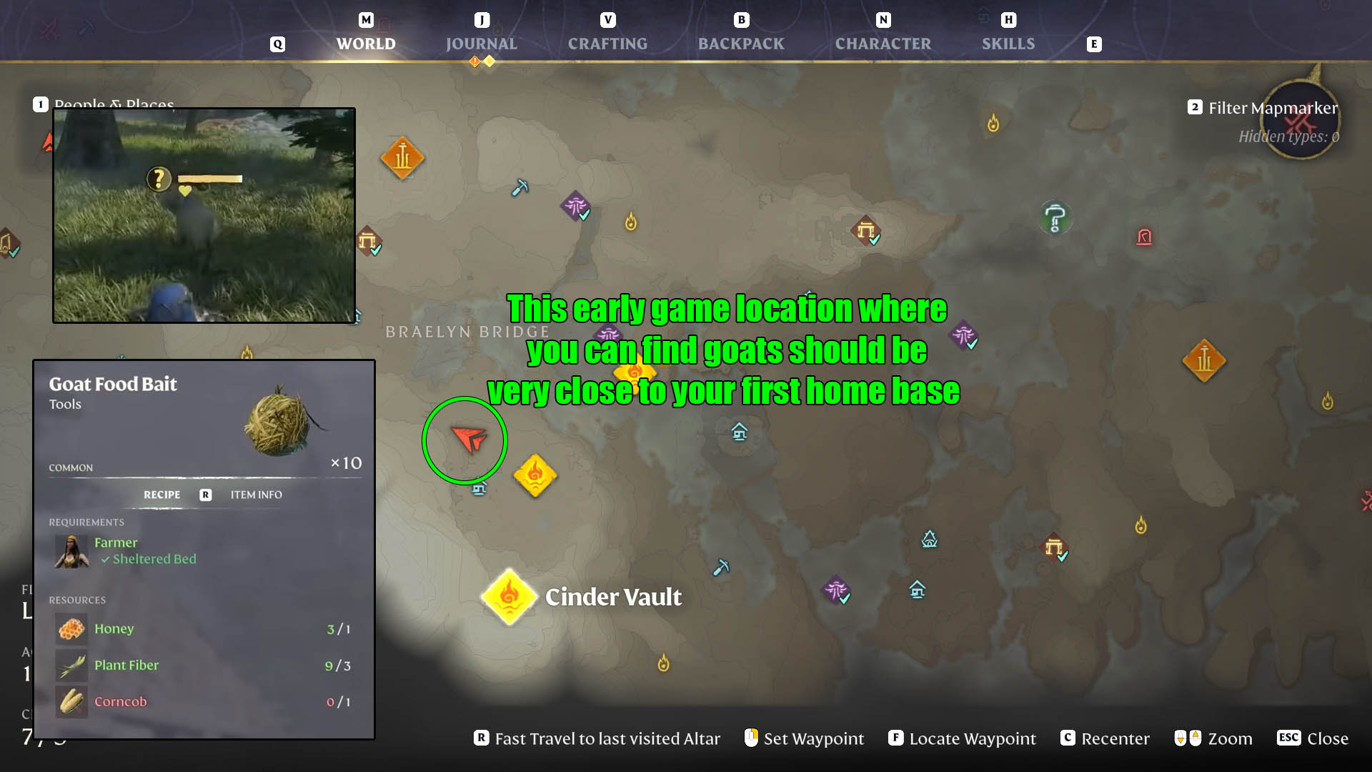 How to Get Milk and How to Tame Goats in Enshrouded map location
