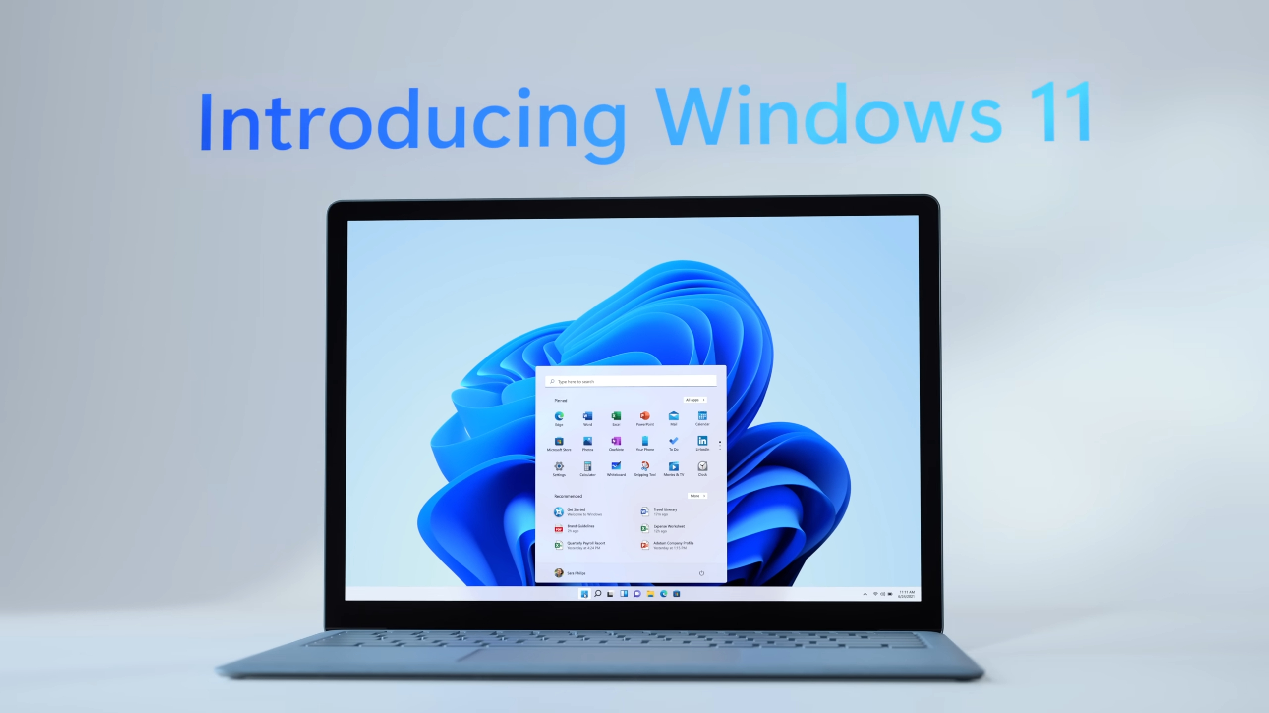 Picture of Windows 11's homescreen