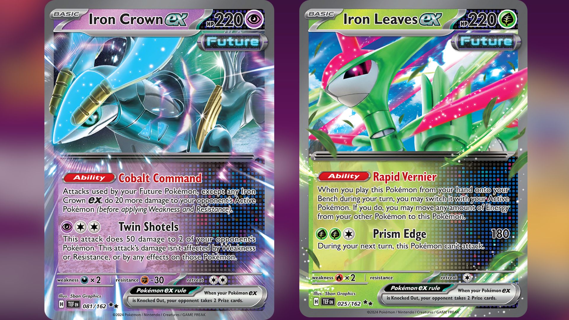 Iron Crown ex and Iron Leaves ex (Image via TPC)