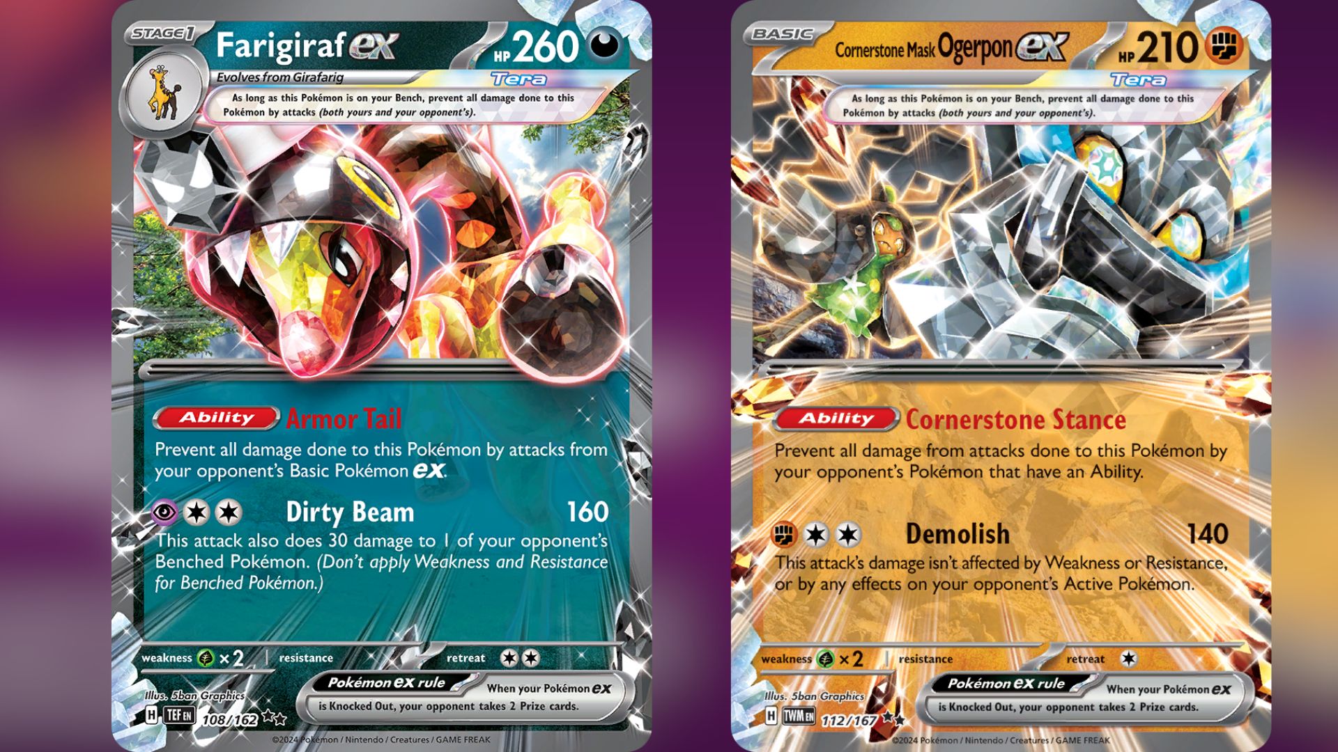 Farigiraf ex and Cornerstone Mask Ogerpon ex (Image via TPC)