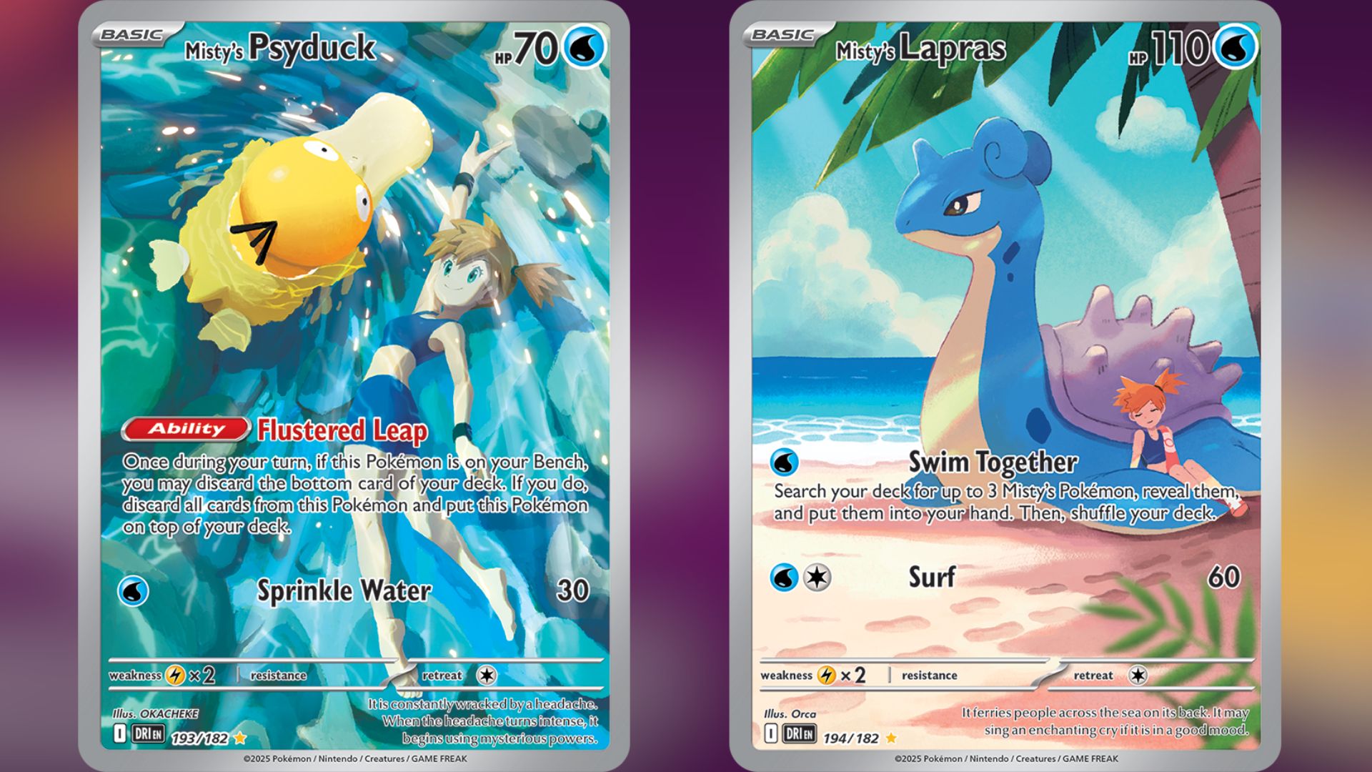 Misty's Psyduck and Misty's Lapras (Image via TPC)