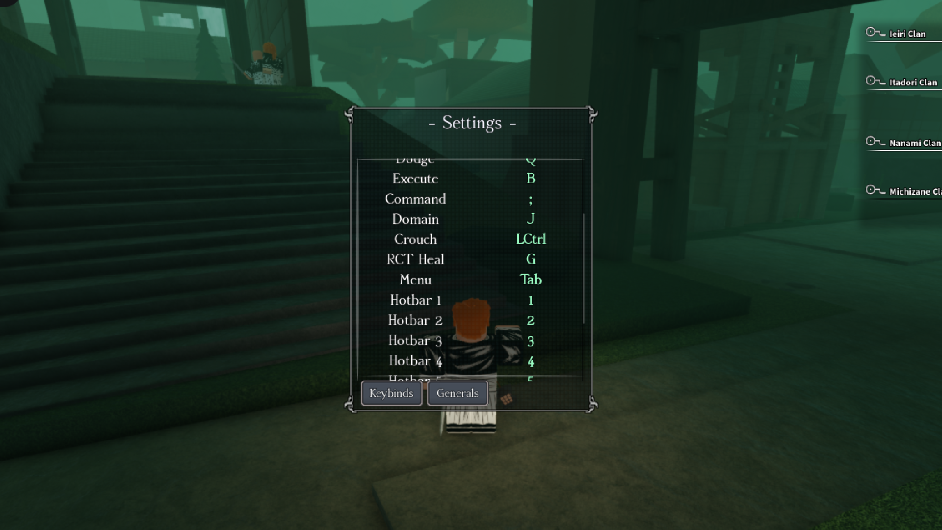 Key bind for RCT Heal (Image via Roblox)