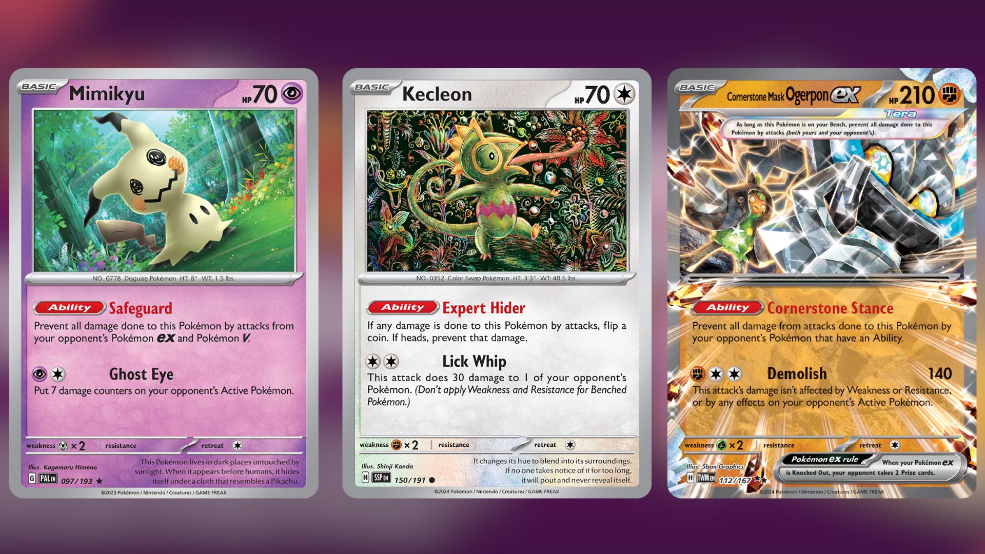 Mimikyu, Kecleon, and Cornerstone Mask Ogerpon ex (Image via TPC)