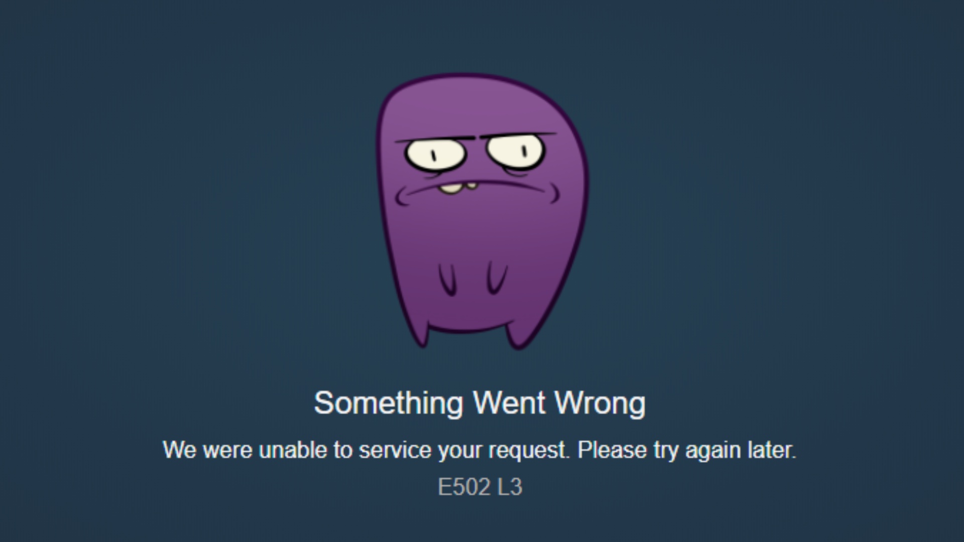 The E502 L3 is a server-side error (Image via Steam)