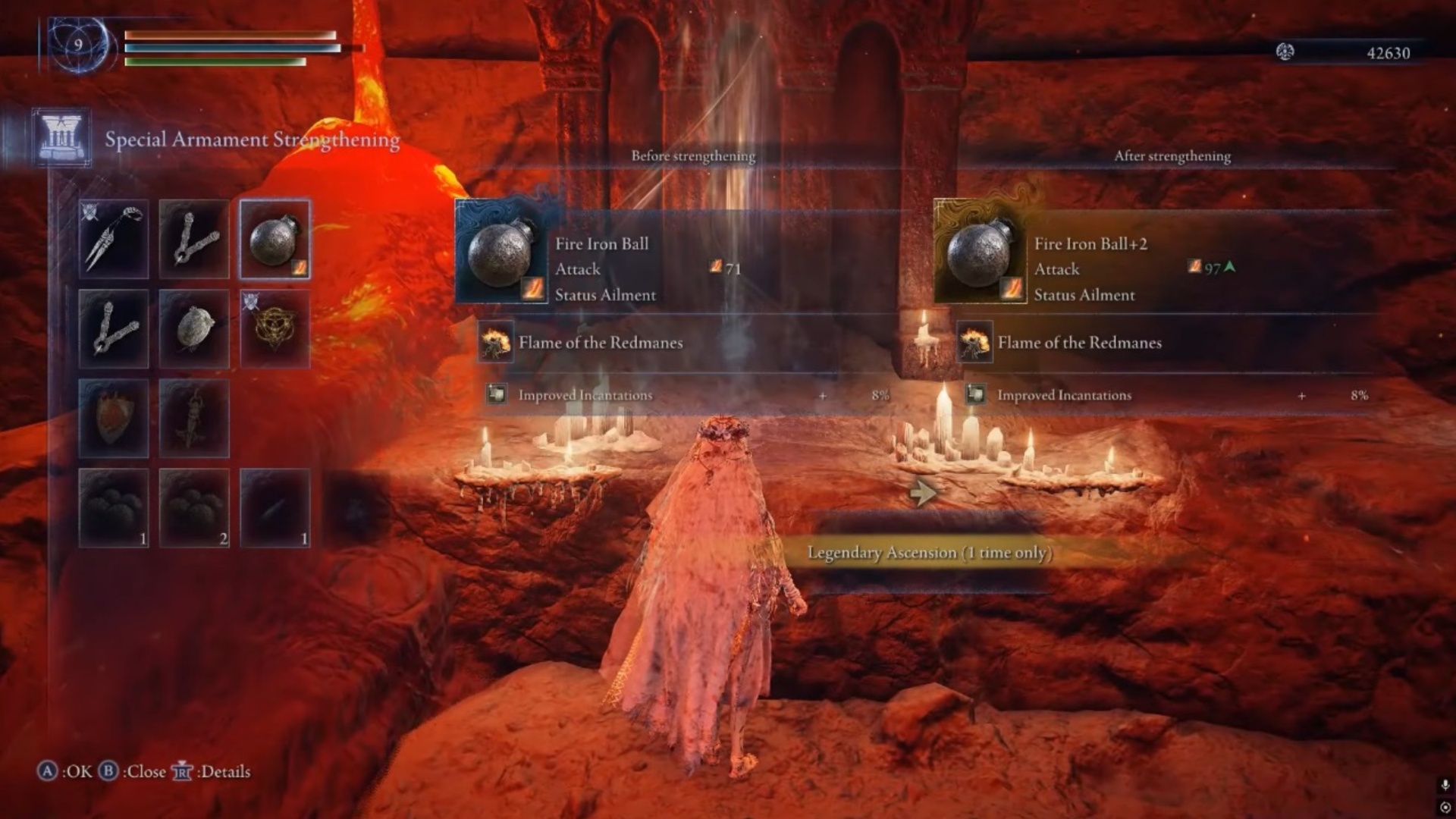 Use Legendary Ascension to turn weapons into legendary quality (Image via FromSoftware | Bandai Namco Entertainment | @MangoChuy/YouTube)