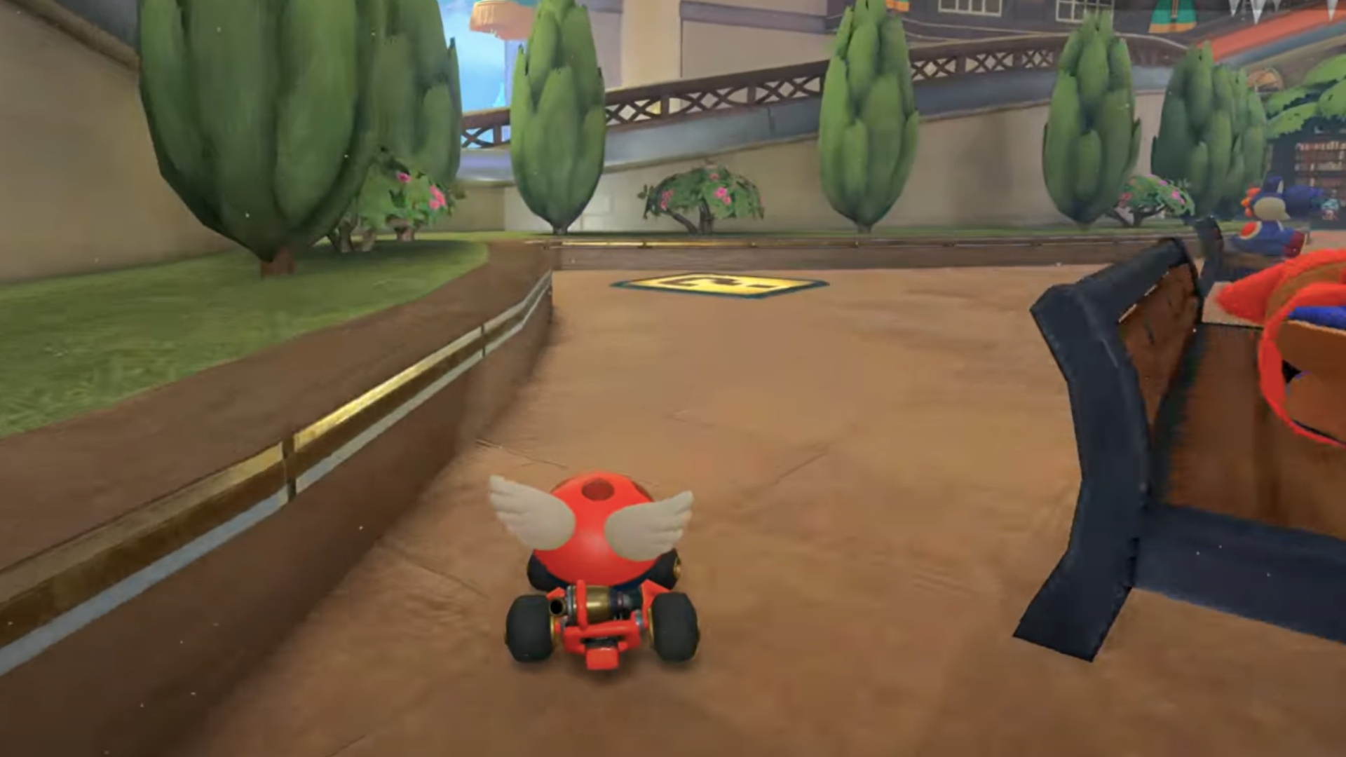 One of the five panels is near the bench at the Diner (Image via Nintendo)