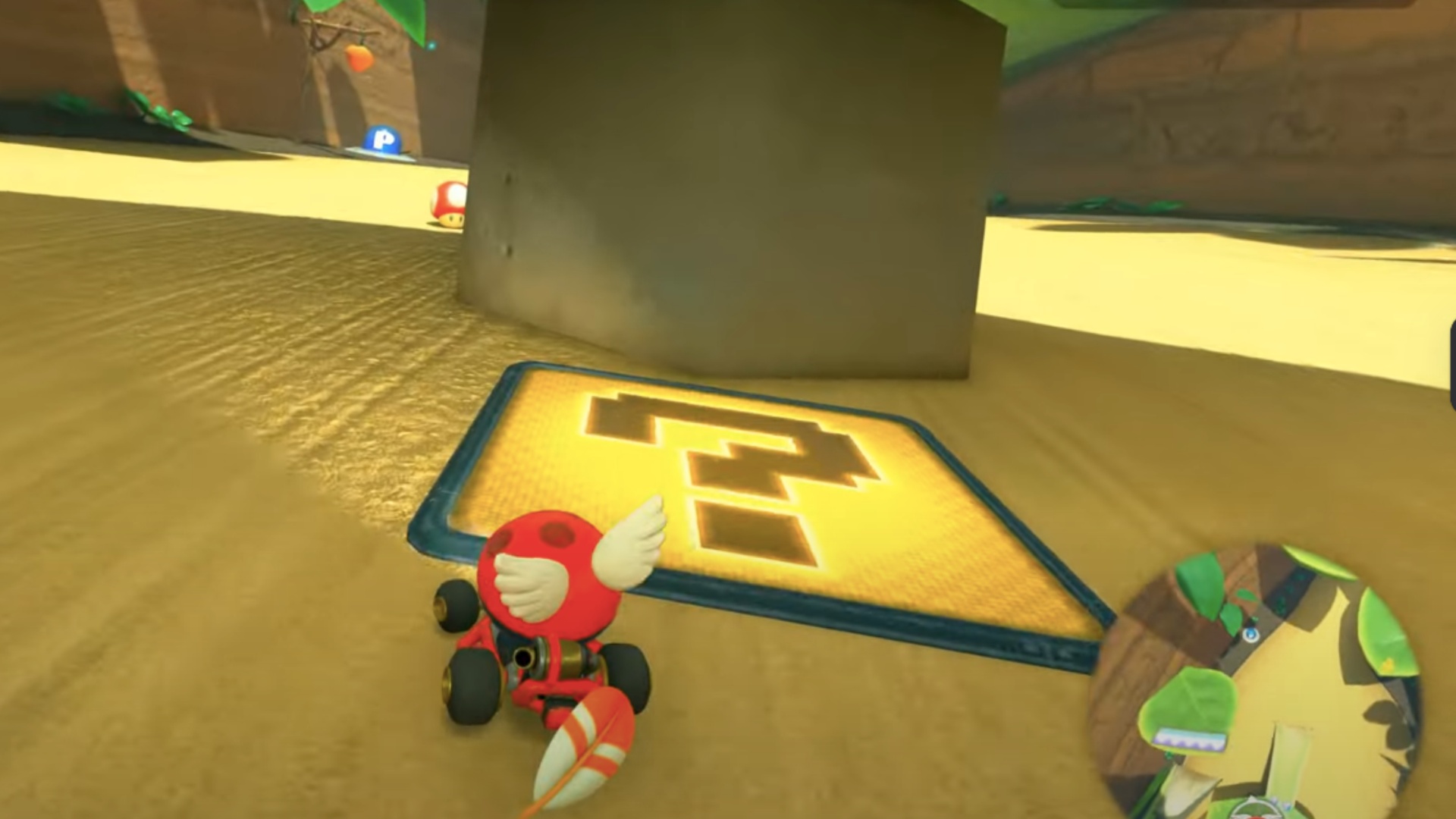 Drive over the question mark panels in Mario Kart World (Image via Nintendo | Nintendozer/YouTube)