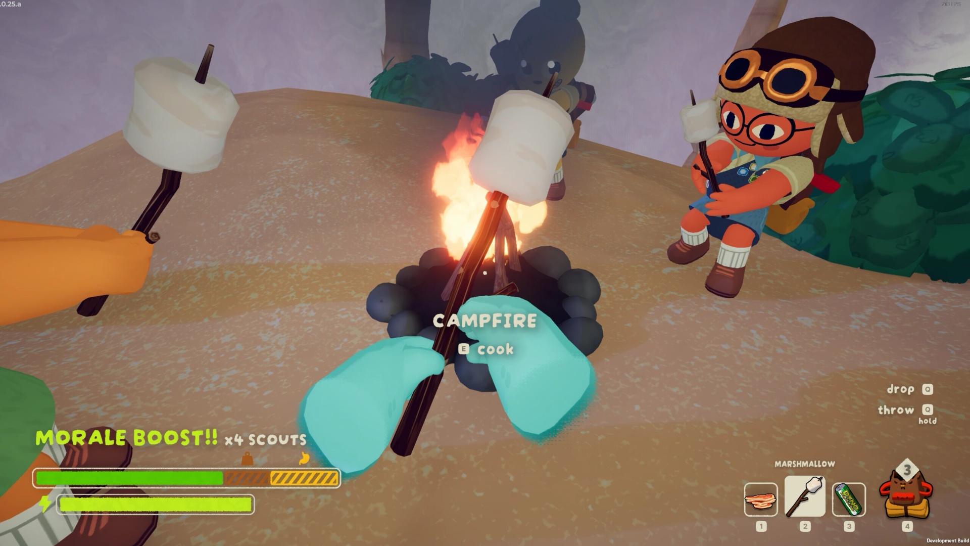 Cook food to reduce hunger and gain more stamina (Image via Landfall | Aggro Crab)