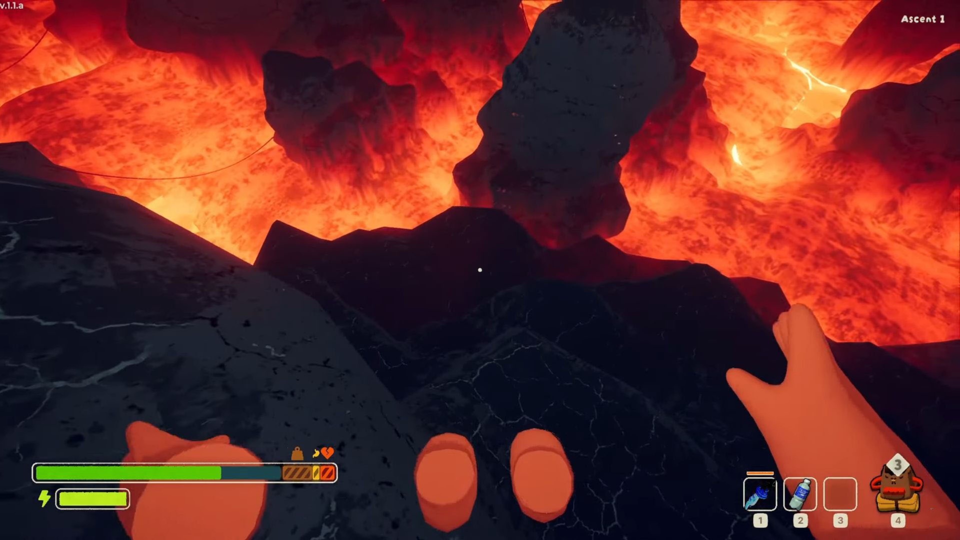 Avoid lava in PEAK (Image via Landfall | Aggro Crab)