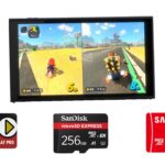 Picture of Nintendo Switch 2 and its compatible microSD Express cards