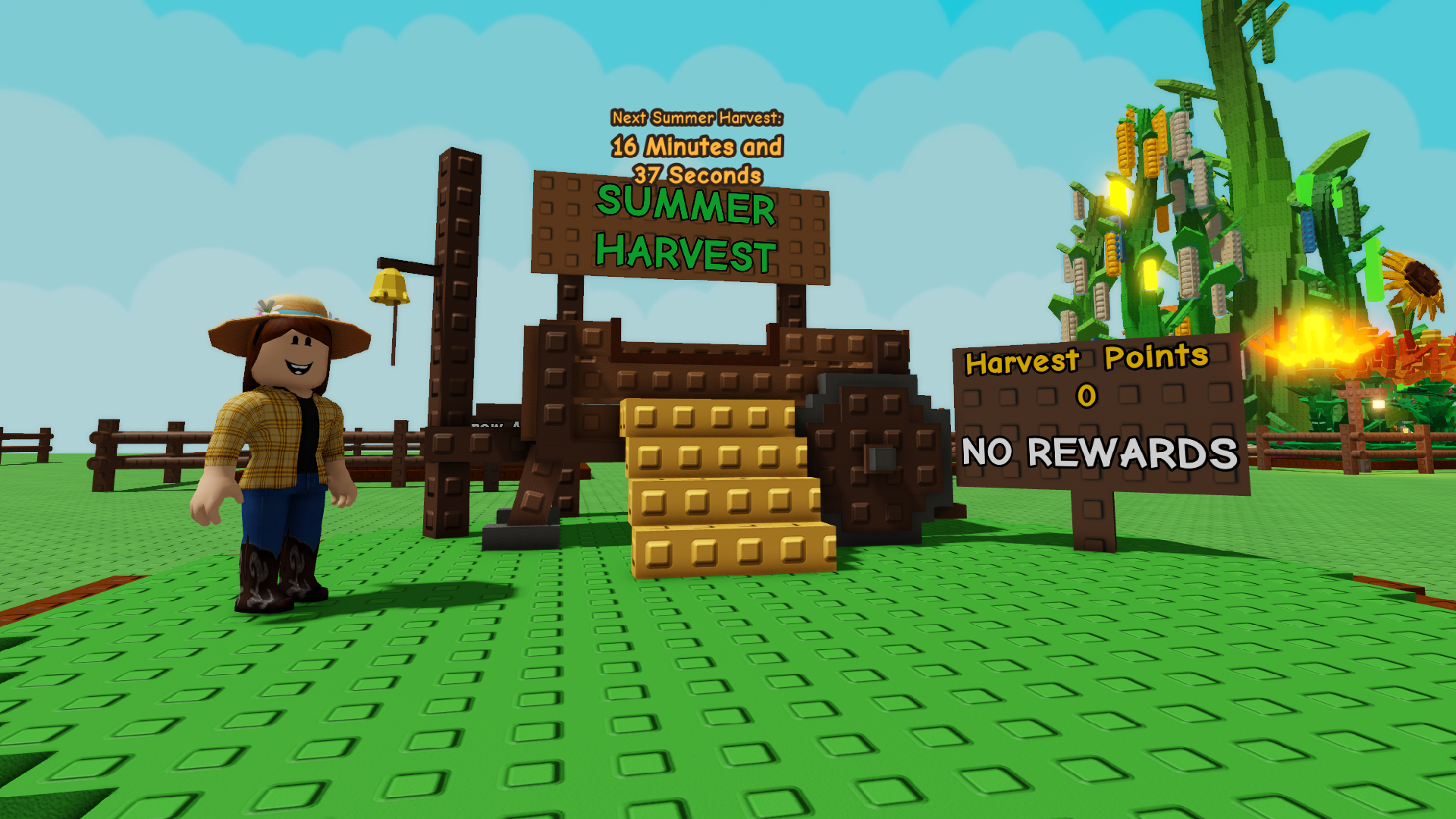 Participate in the Sumer Harvest Event To Get Easter Egg Crop (Image via Roblox Corporation)