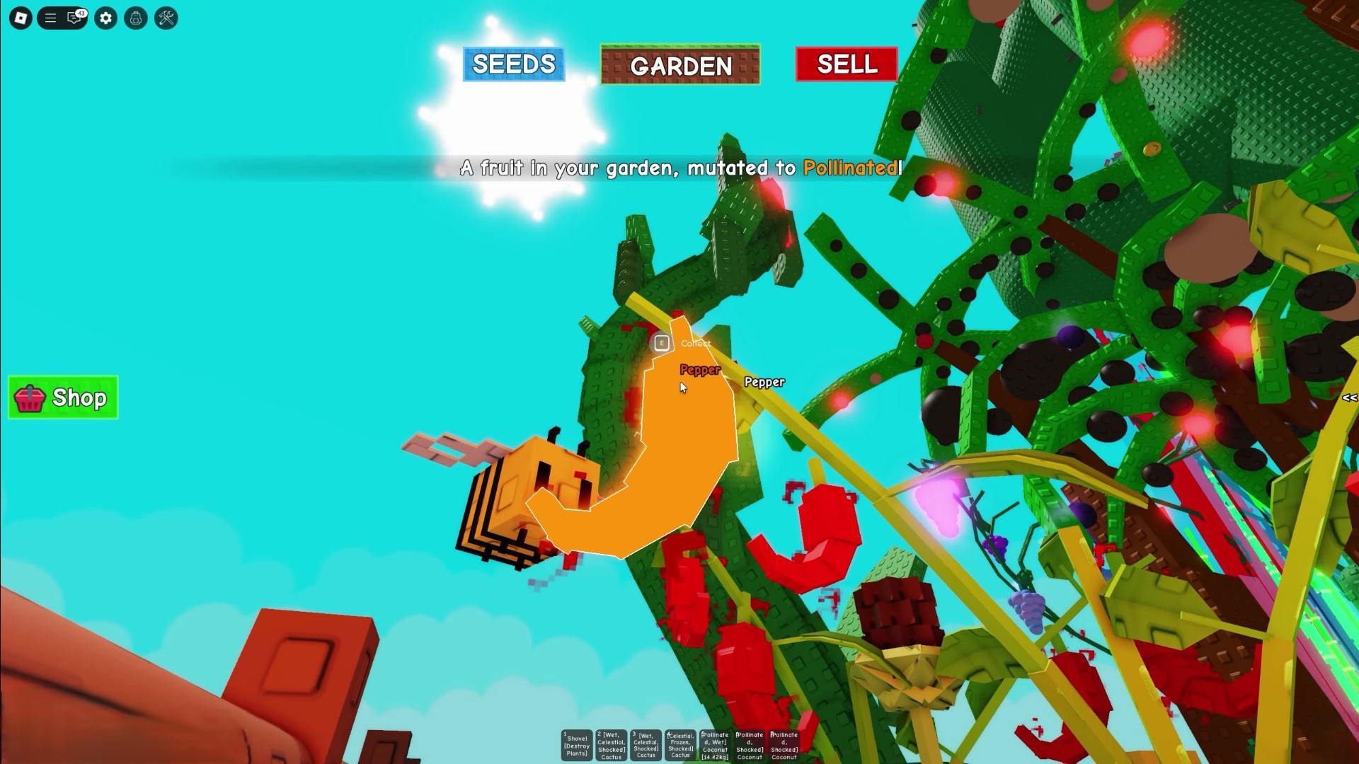 Bee - Pollinated Mutation - Grow a Garden (Image via Roblox)