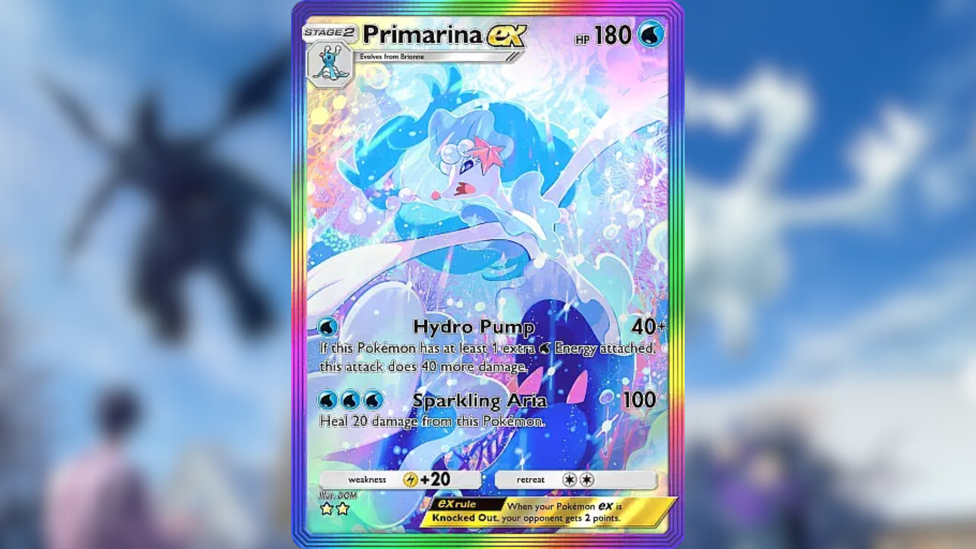 Primarina sparkles in the spotlight (Image via The Pokemon Company)