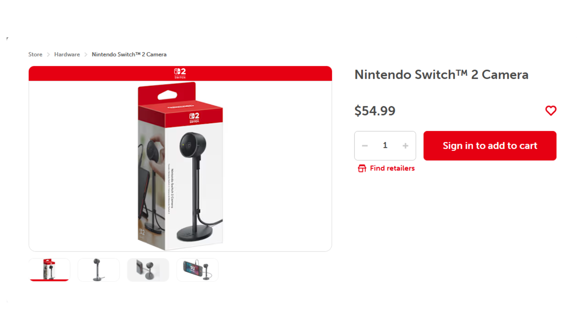 The Switch 2 camera is listed at $55 which is expensive for an upgrade