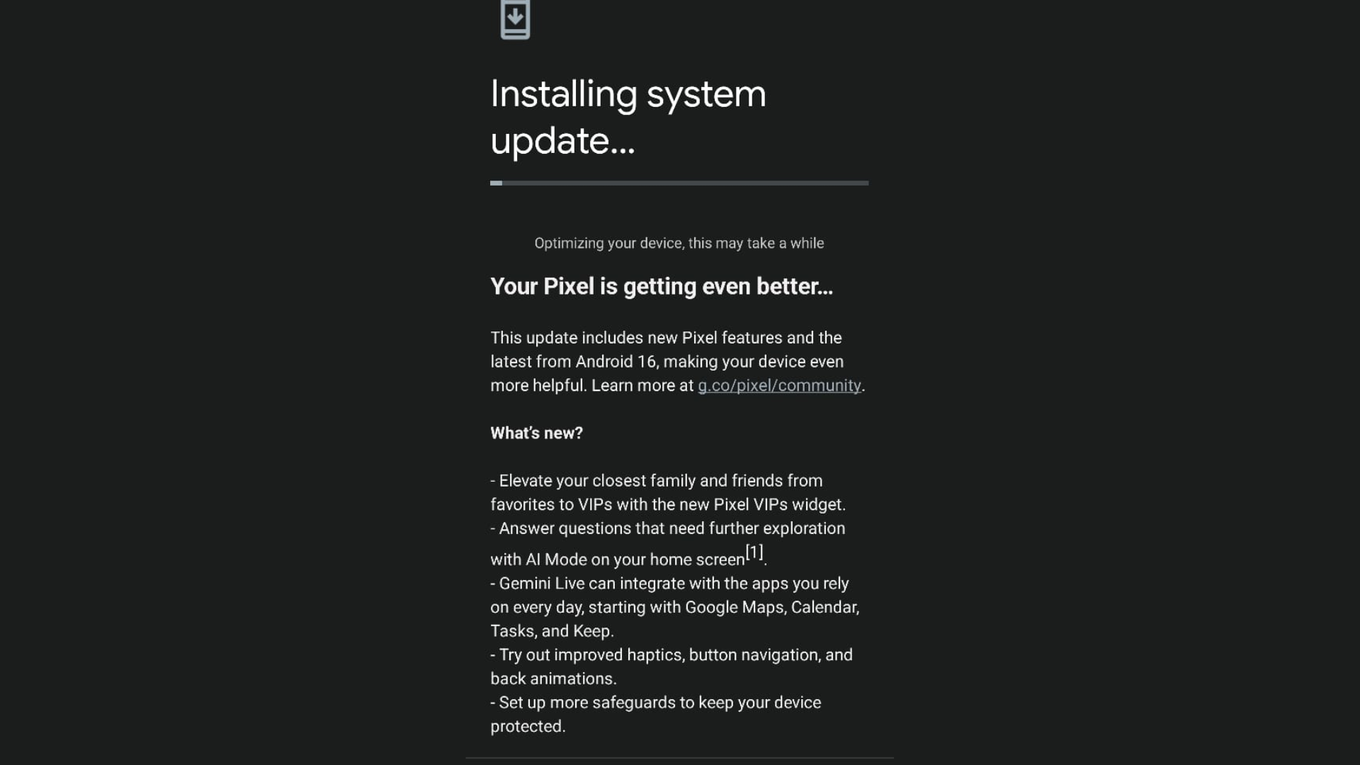All improvements in the Android 16 update