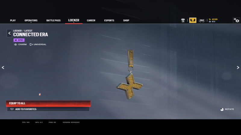 Rainbow Six Siege X: How To Get The Connected Era Charm For Free.
