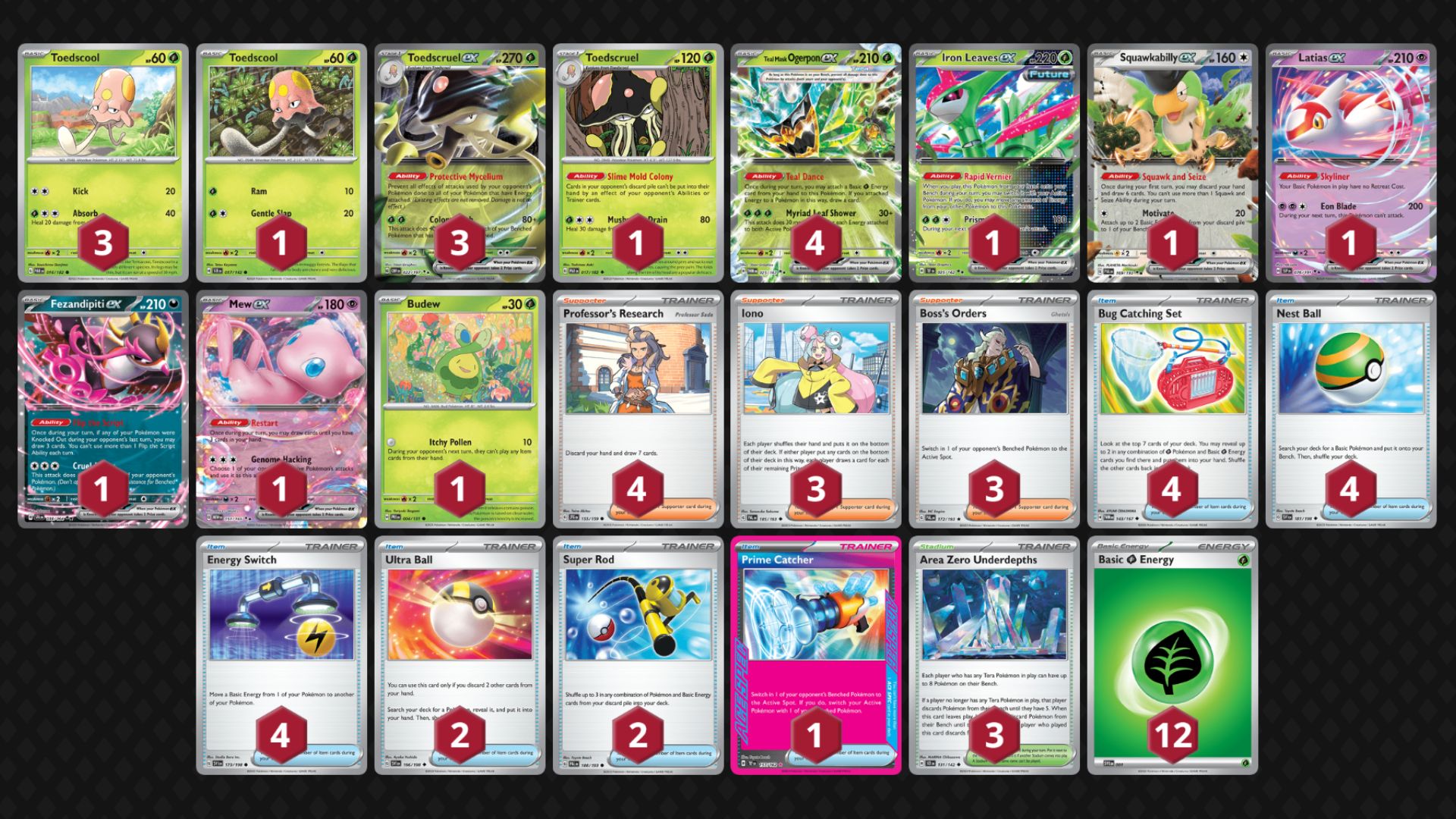 Ray Chen's Toedscruel Ex decklist (Image via TPC)