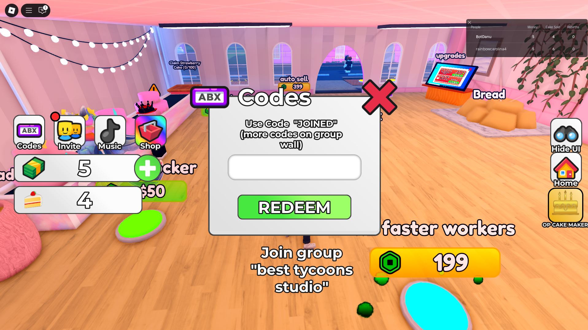 Redeeming codes (Image via Roblox)